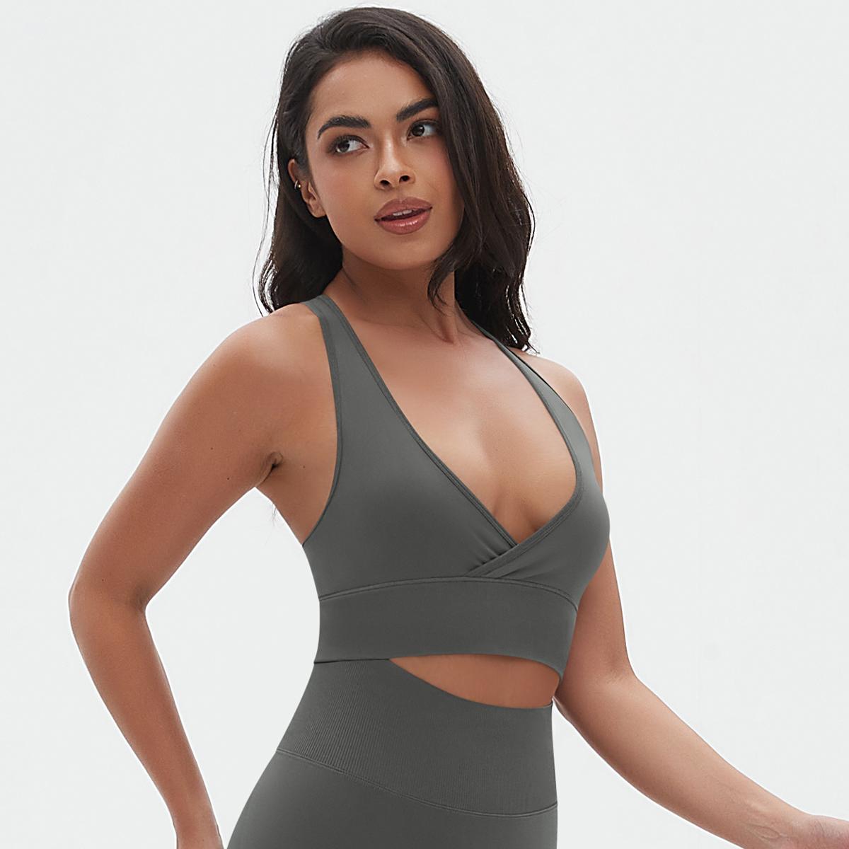 Auroth женский бюстгальтер для йоги дышащий быстросохнущий спортивный топ ударопрочный — фото 16