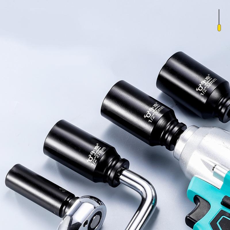 8-28mm Impact Wrench Socket Square Driver Head 1/2" Impact Socket Lengthed Adapter Wrench Head Hexagon Electrical Wrench Socket