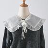Women Lace Detachable Collar Shawl Bowknots Neckwear Fake Collar Shoulder Wraps Female False Collars Small Cape