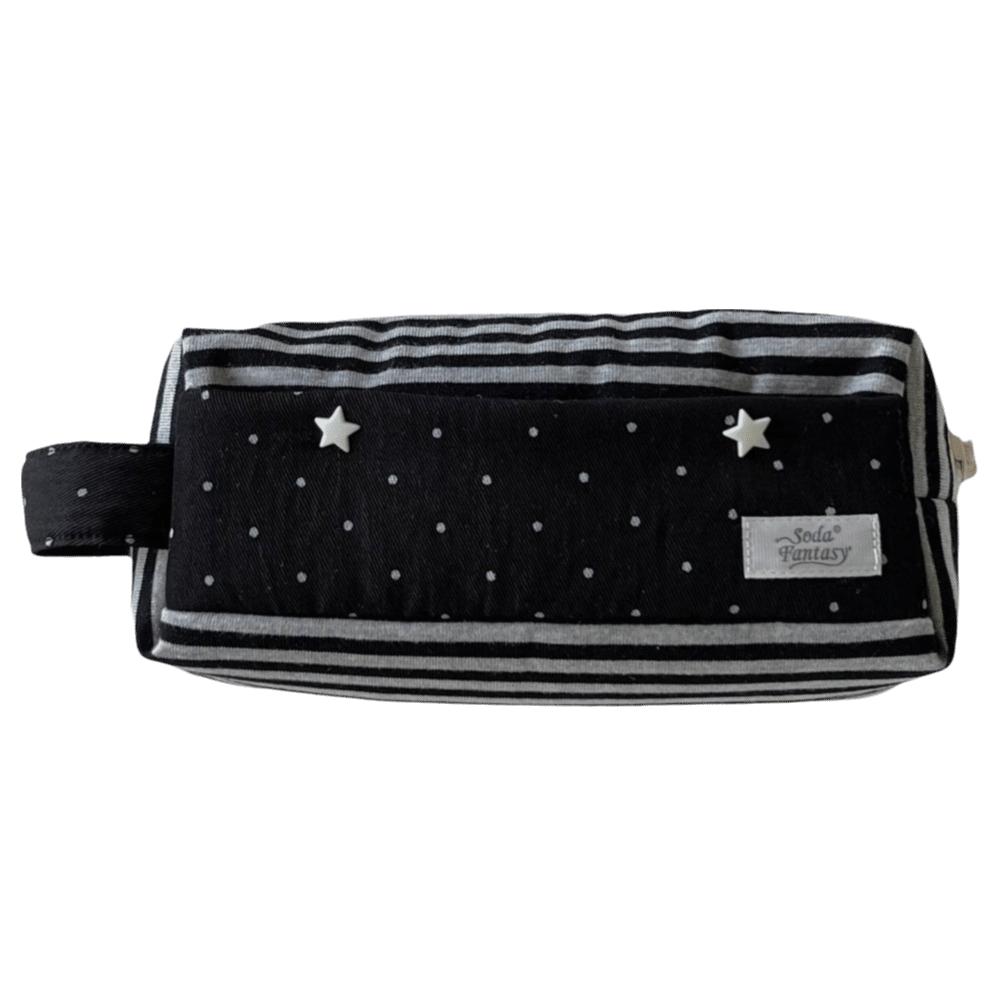 Star Print Stationery Storage Bag Canvas Pen Purse Y2K Polka Dot Pencil Bag  School