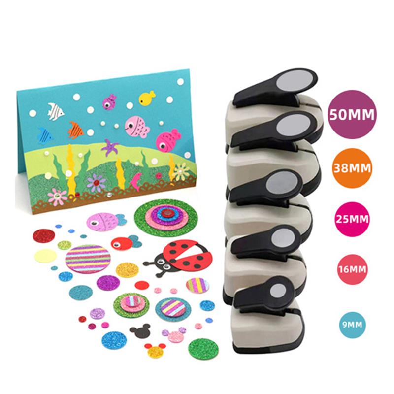 Runde Prägevorrichtung 9/16/25/38/50mm Kinder Bildungs-Prägemaschine Prägevorrichtung Büro Manuell DIY Papierschneider
