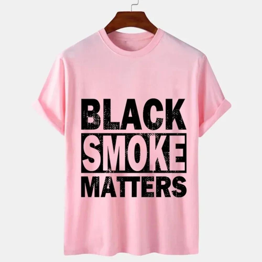 Men's T-shirt Black Smoke Matters Trucks Trucker Funny Design Tee Shirts Summer Casual O-neck Men T-shirt Male Tops Short Sleeve