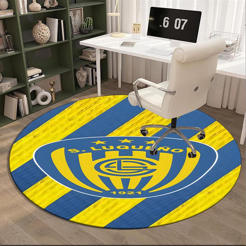 Luqueno Club Emblem Round Rug for Livingroom,Bedroom, Palyroom, Chair Rug, Area rug, Circle Carpet, Large Size Fan Christmas gift