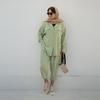2025 Autumn Women's Two-Piece Set: Loose Solid Color Lapel Shirt & Nine-Point Trousers
