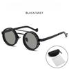 ND9 Adjustable Dimming Sun Glasses Retro Double-Bridge Punk Style Metal Eyeglasses UV-Protective Polarized Sunglasses
