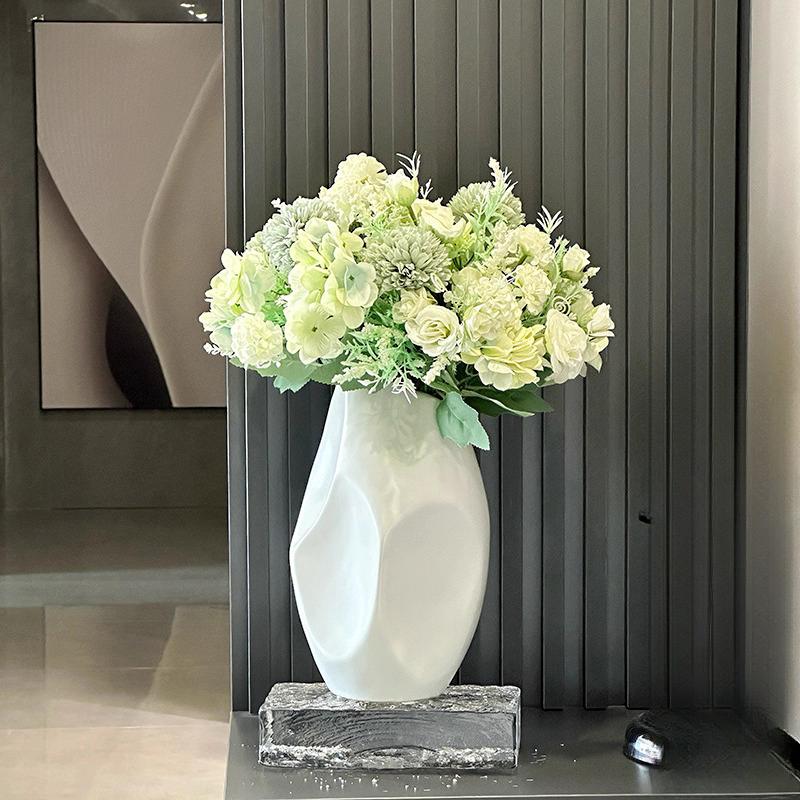 Nordic Ceramic Irregular Shape Vase, Home Dining Table, Living Room Bedroom Office, Tabletop Decor Accessories, Flower Ware, 1Pc