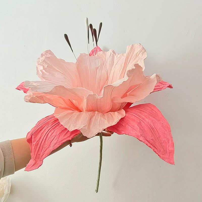 

Marriage giant hanging lily of the valley paper flowers artificial wedding road leads ornaments home party decor window layout рожевий