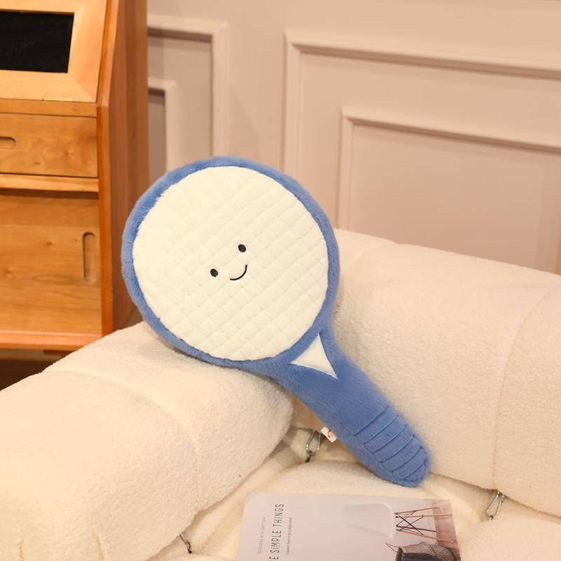 Neues Tennis und Tennisschläger Plüschtiere Kawaii Tennis Sportpuppe Weicher Tennisball Stofftiere Kissen Lustiges Sofa Dekokissen
