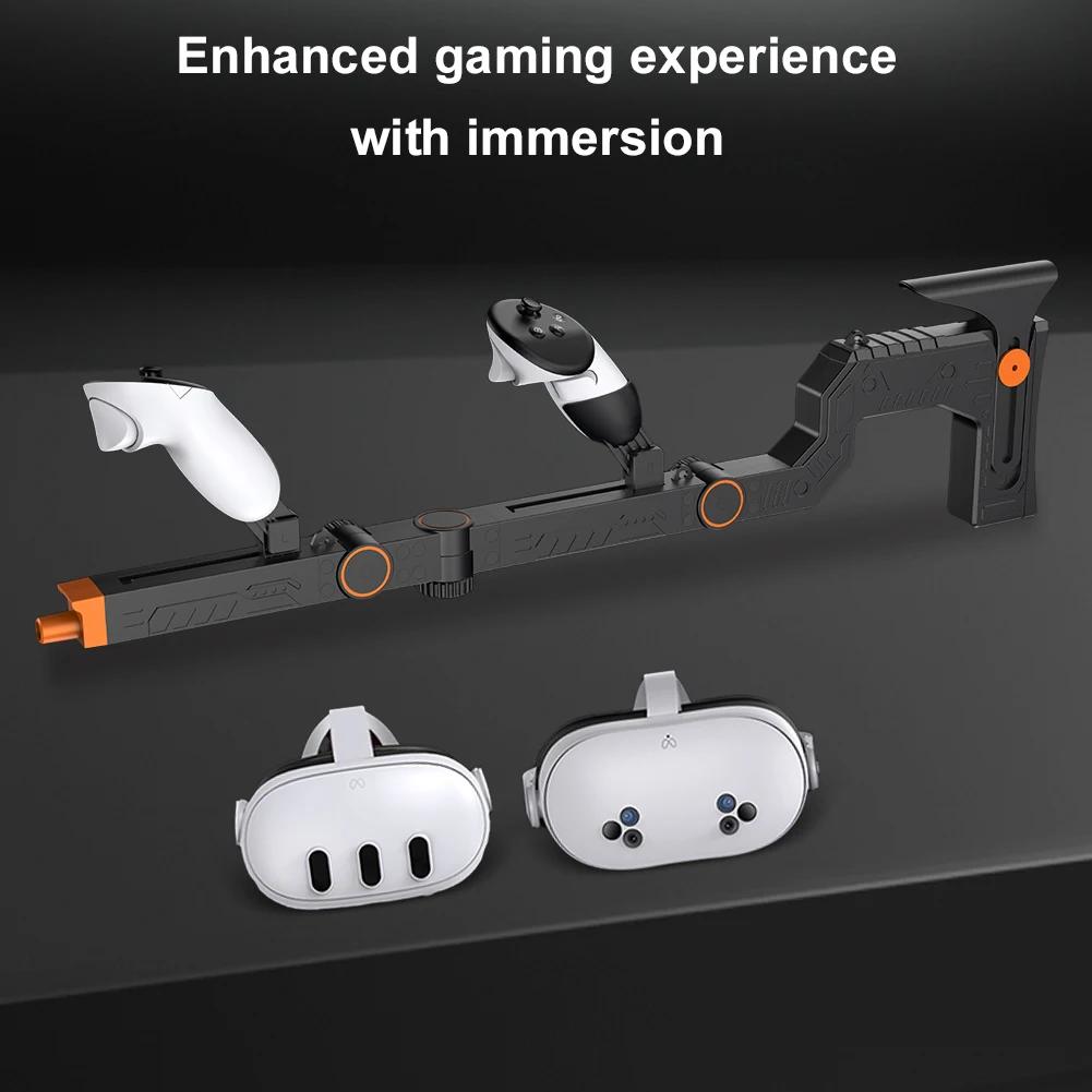 Adjustable VR Gunstock Magnetic Attachment for Meta Quest 3/Quest 3S Controller Grips