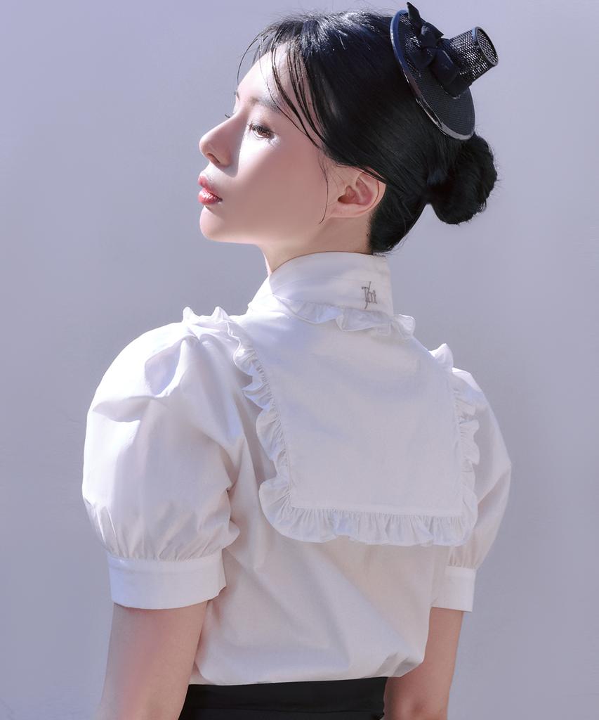 Tiemsseuli Dohwa Puff Sleeve Lace Hanbok Short Sleeve Shirt