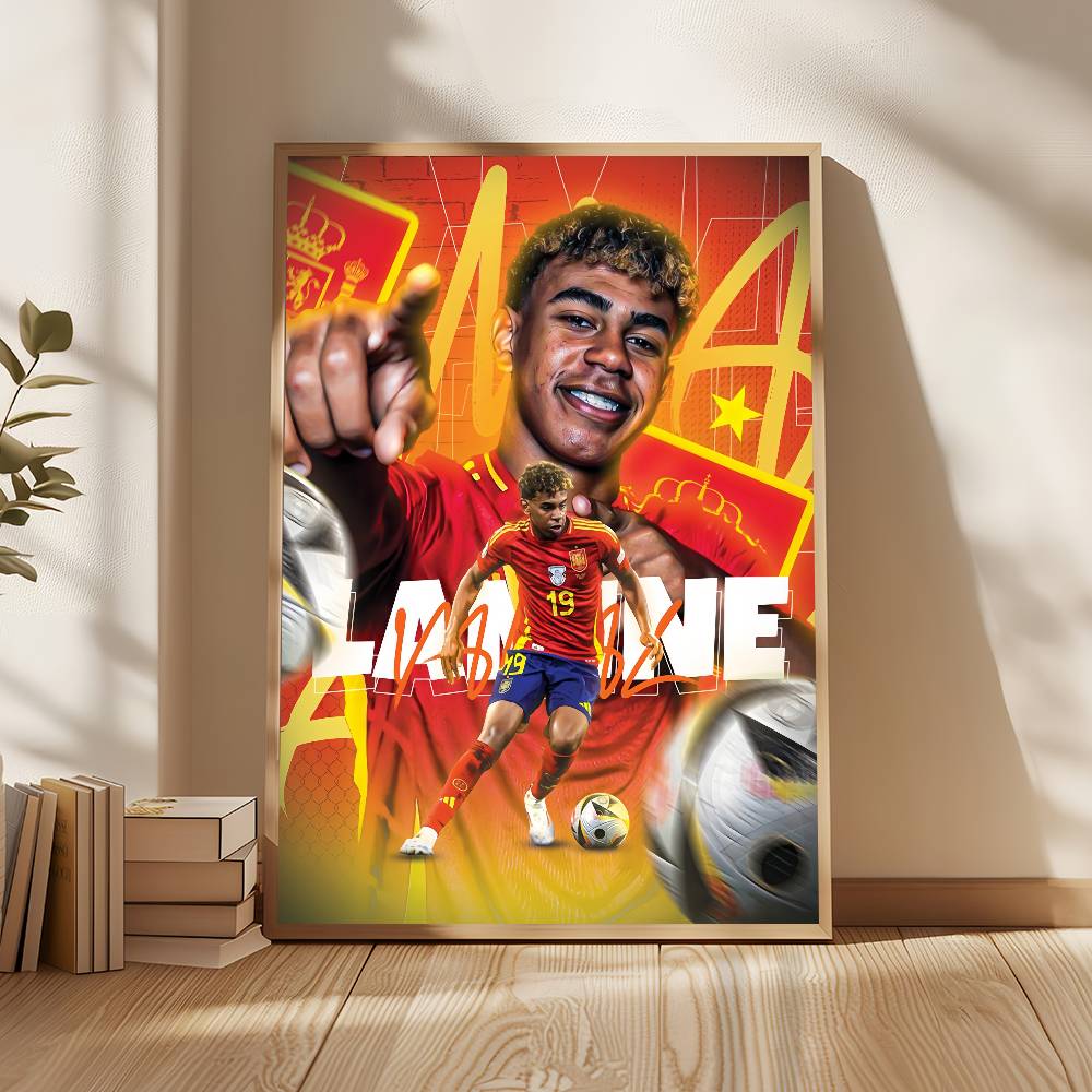 Fútbol L-Lamine Deportes Y-Yamal Póster Genial Sala de Estar Dormitorio Bar Cafeterías Pared Hogar Decoración Regalos