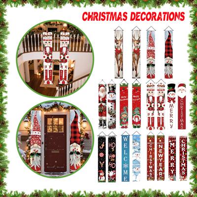 Christmas Curtain Decoration Door Hanging Painting Hanging Flag Decoration