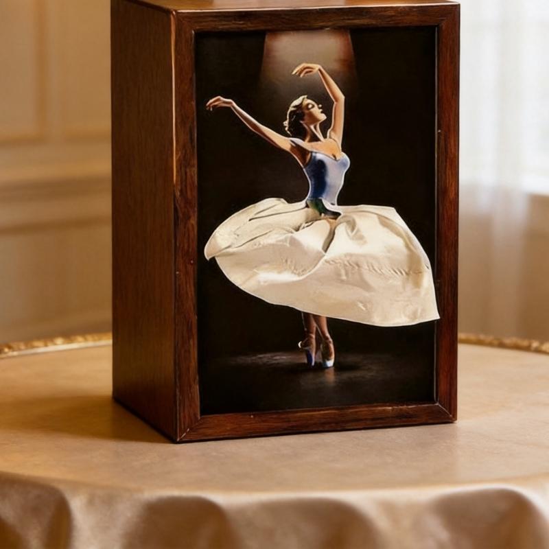 Artistic Handcrafted Wood Tissue Paper Dispenser With Ballet Dancer Designs Elegant Napkin Organizer
