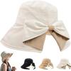 360° Protection Bucket Hats Bowknot Sun Protective Hat New Fisherman's Hat  Outdoor Travel