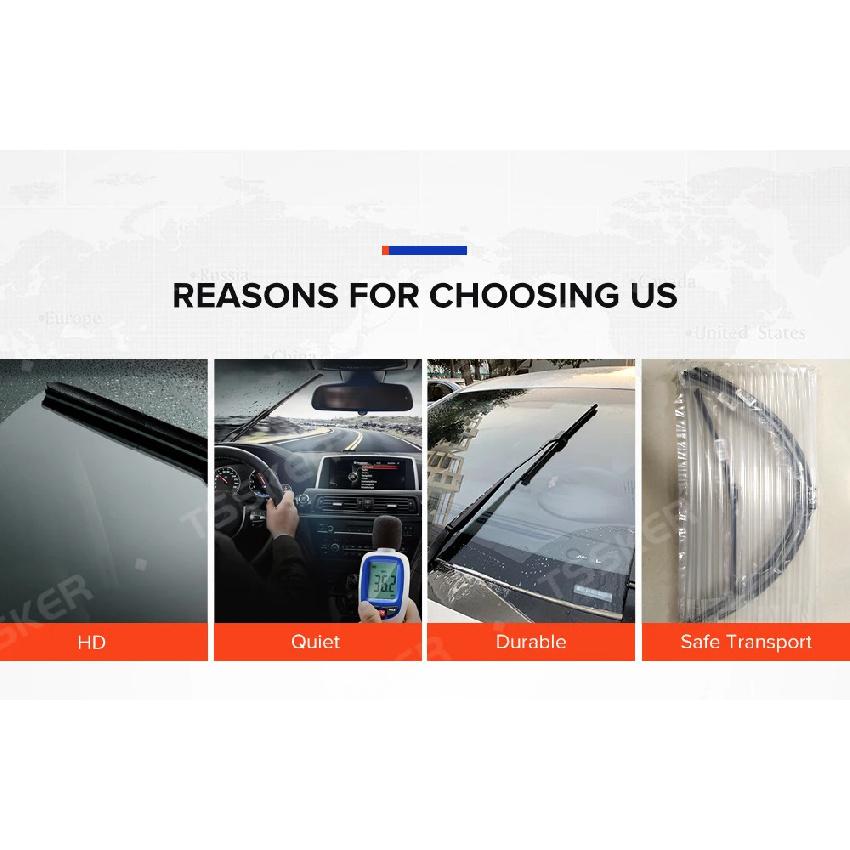Wiper Front & Rear Wiper Blades Set For VW Tiguan MK2 2017 2018 2019 2020 2021 2022 2023Windshield Windscreen Window 26"+21"+14"