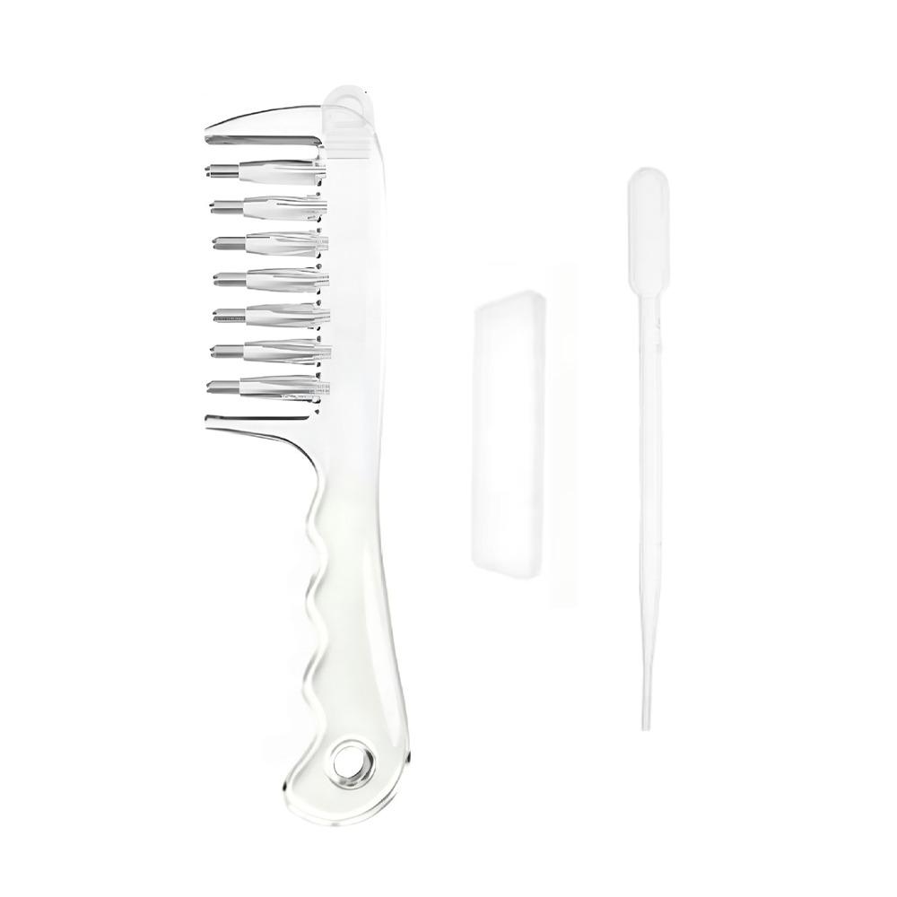 Rolling Metal Teeth Scalp Liquid Guide Comb Essential Oil Applicator Home Salon Use
