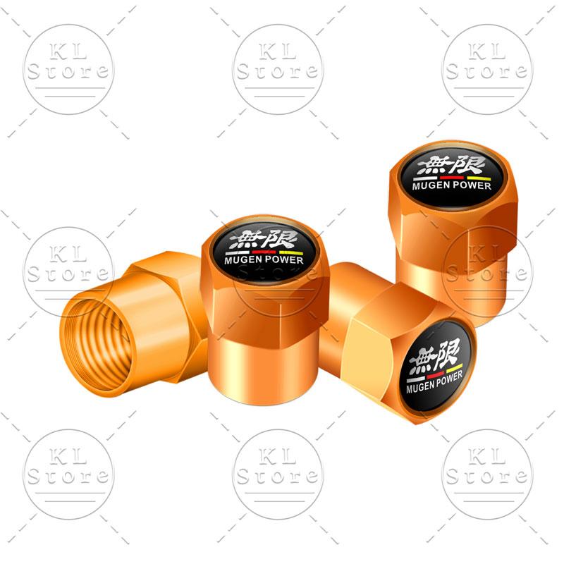 4pcs Car Decor Wheel Tire Valve Stem Dust Cap Cover For Honda Mugen Power Emblem Typer Accord CRV Civic City Odyssey HRV Insight ajw256