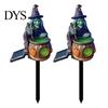 Outdoor Solar Powered Resin Sculptures Dragon Garden Statue Light, Halloween Witch Pathway Warm Figurine Lighting LED Glow, Gothic Medieval