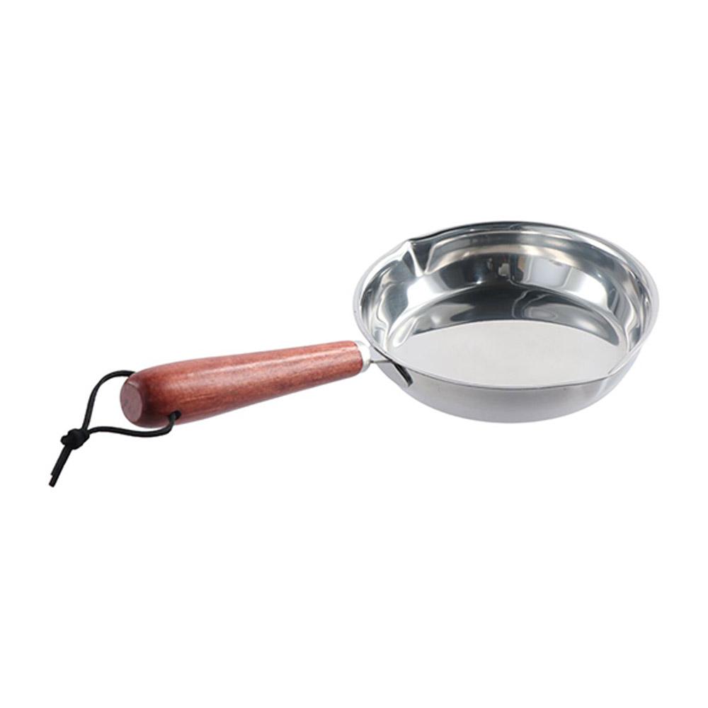 Dřevěná rukojeť Nerezová pánev 304 Pánev s plochým dnem Otevřená pánev Kuchyň