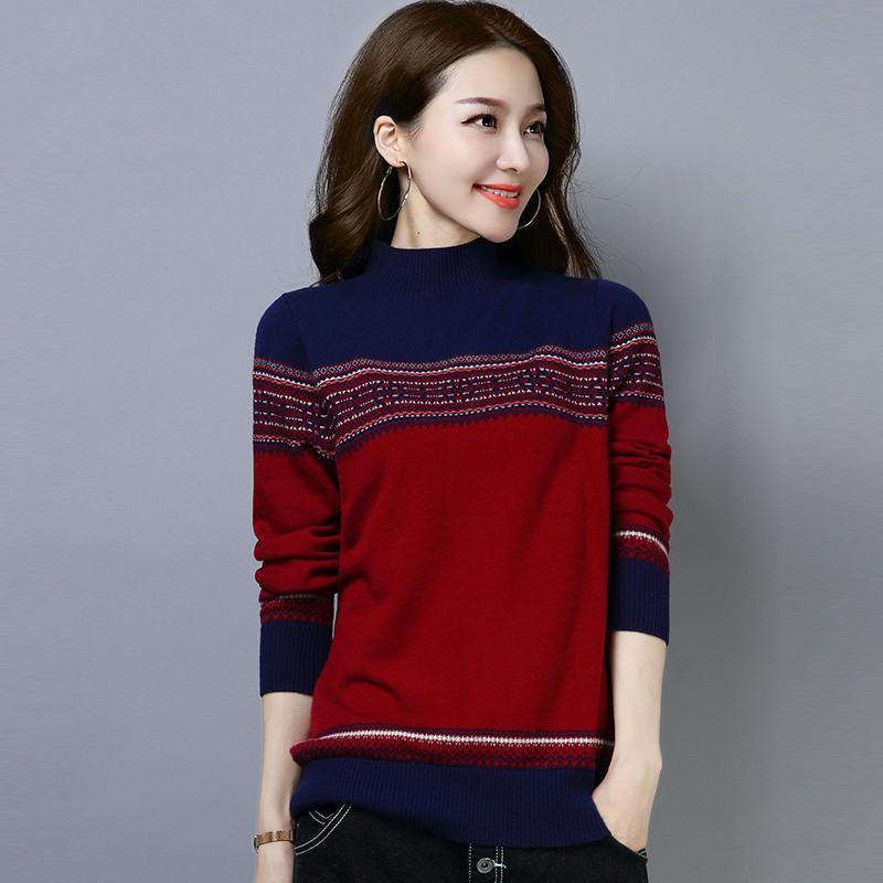 Autumn Women Knitted Sweater Pullover Cashmere Turtleneck Sweater Winter Long Sleeve Casual Sweater Female Jumper Pull Femme P216