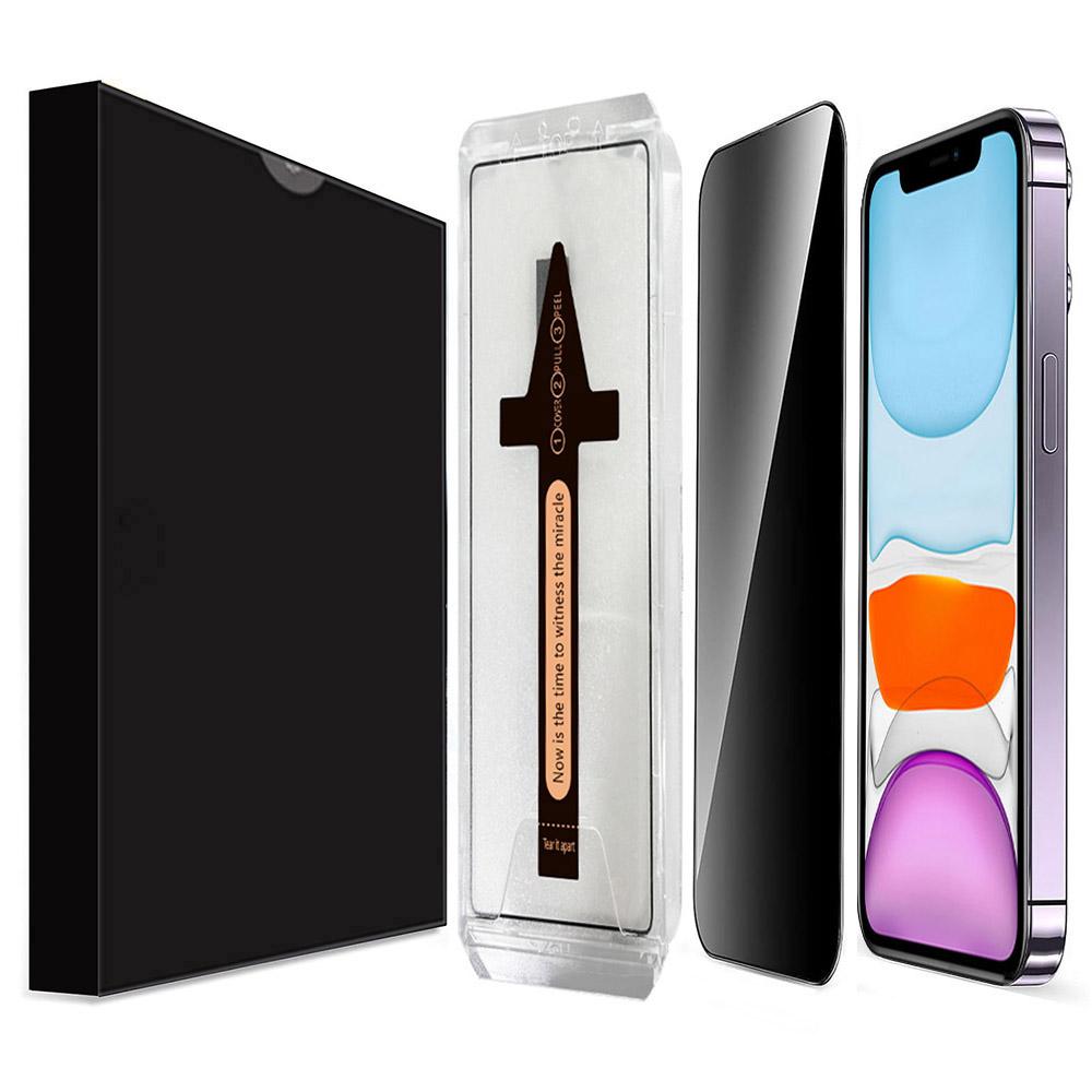 

For iPhone 11 Anti Spy Tempered Glass Screen Protector with Automatic Dust Removal Tool As Shown A