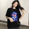 Summer Women's T Shirt Flower Print Casual Short Sleeve T-Shirts Fashion Streetwear Crew Neck Pullover Female Oversized Clothing