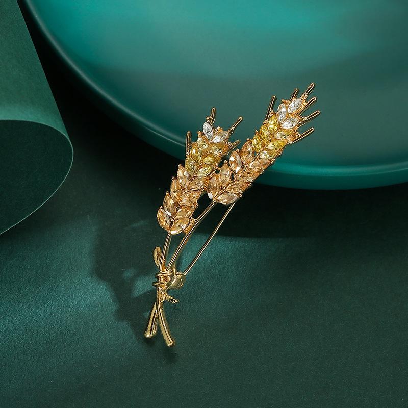 

Женская брошь-корсаж из пшеницы Высококлассная легкая роскошь Изысканная мода Высококлассный костюм Пальто Корсажная булавка Аксессуары