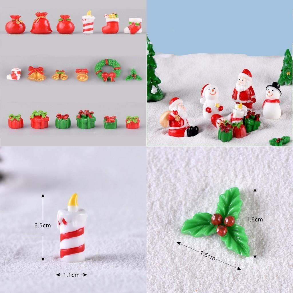 Adorable Mini Christmas Ornaments Featuring Resin Santa And Snowman Micro Landscapes
