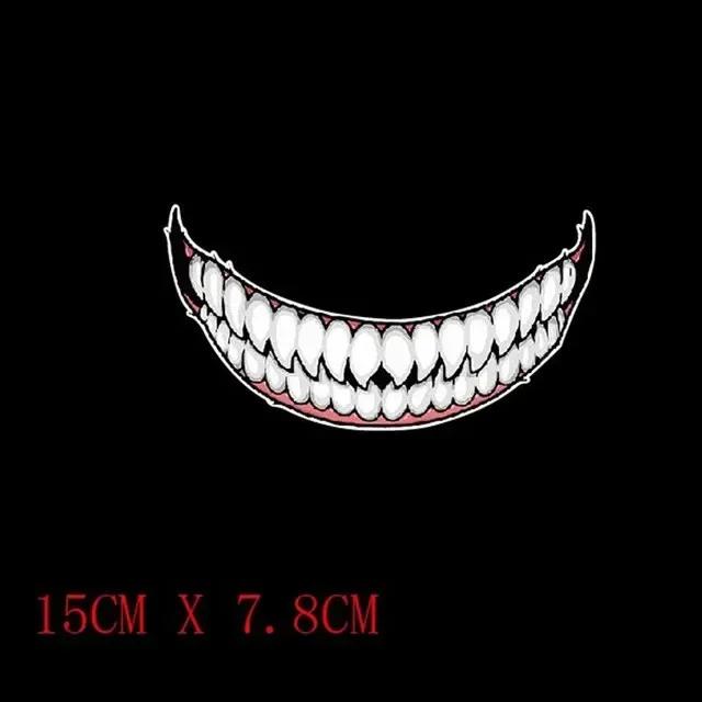 Evil Teeth and Tongue Motorcycle Helmet Fuel Tank Stickers Racing Body Window Funny Decoration Universal Vinyl Decals Universal