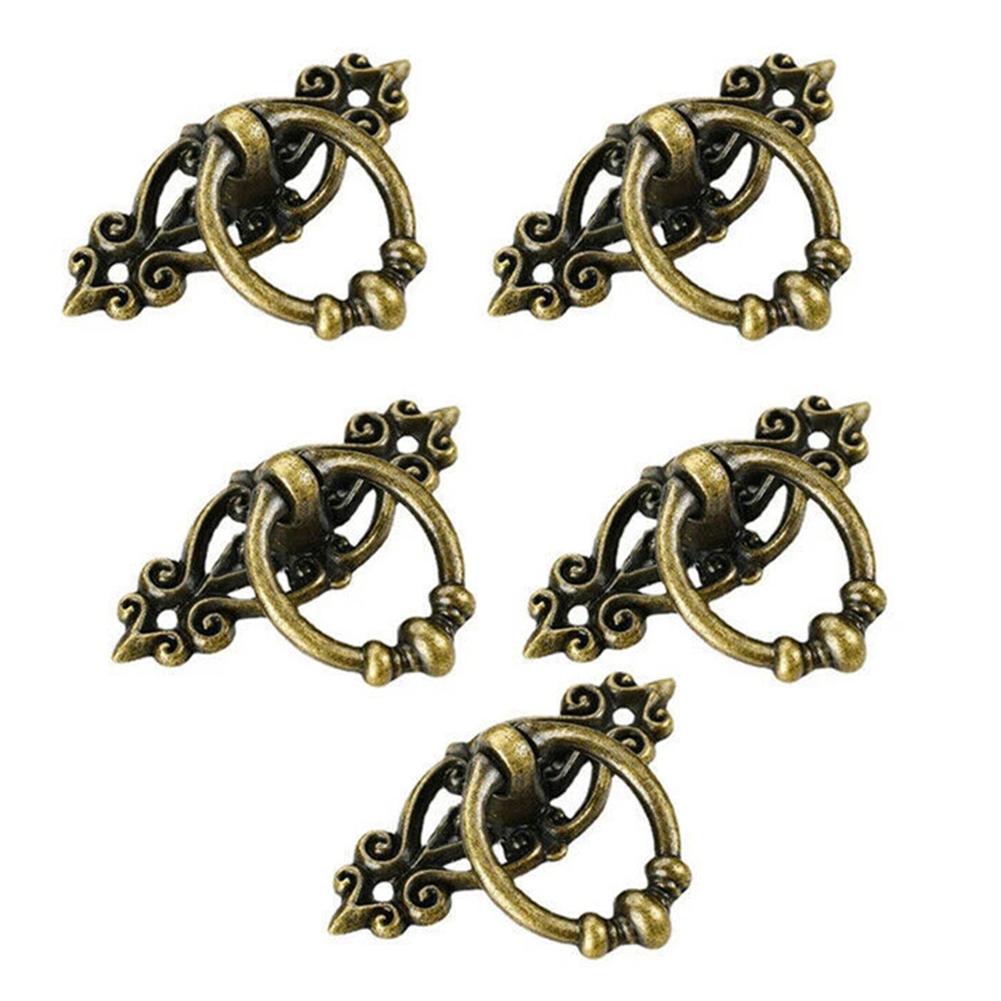 

5PCS Zinc Alloy Retro Handle Cabinet Drawer Knob Dressers Wardrobe Door Pullers Furniture Hardware Handle