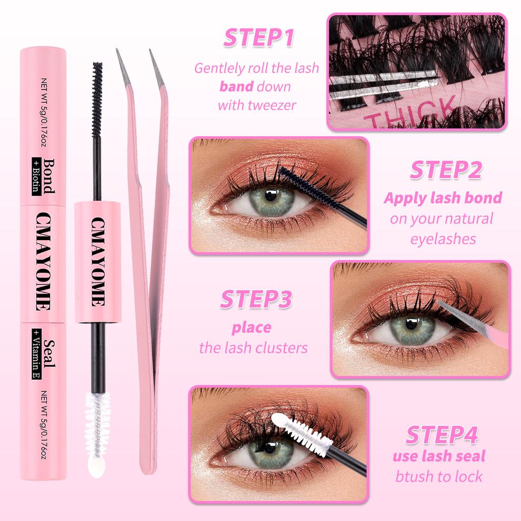 D Song Single Tuft False Eyelashes Natural Thick Diy Segmented 10-18Mm Eyelashes