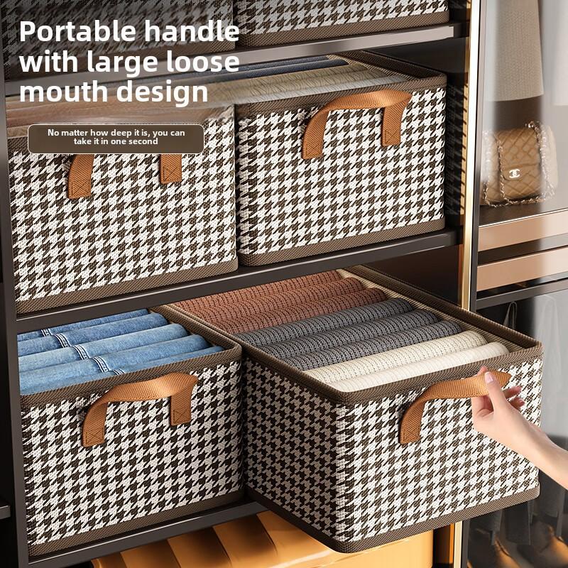 Home Foldable Large Capacity Thousand Bird Grid Storage  Dustproof and Miscellaneous  Wardrobe Pants Storage Box