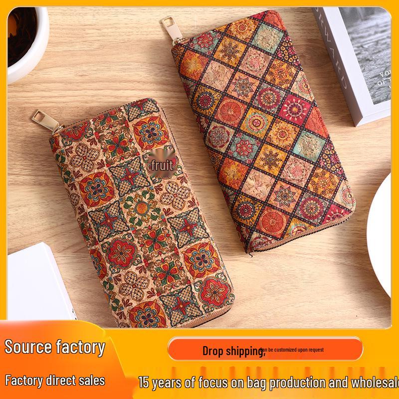 Bohemian Wood Grain Multifunctional Clutch with Multi-Card Slots - Artistic Ladies' PU Wallet and Small Bag