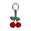 Cute Cherry Decors Keychains Decoration Charming Cherry Design Hanging Pendant Handmade Ornament for Car Mirror and Keys