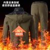 Autumn and winter velvet work clothes set, windproof and warm camouflage clothes, cold-proof, wear-resistant and dirt-resistant tooling