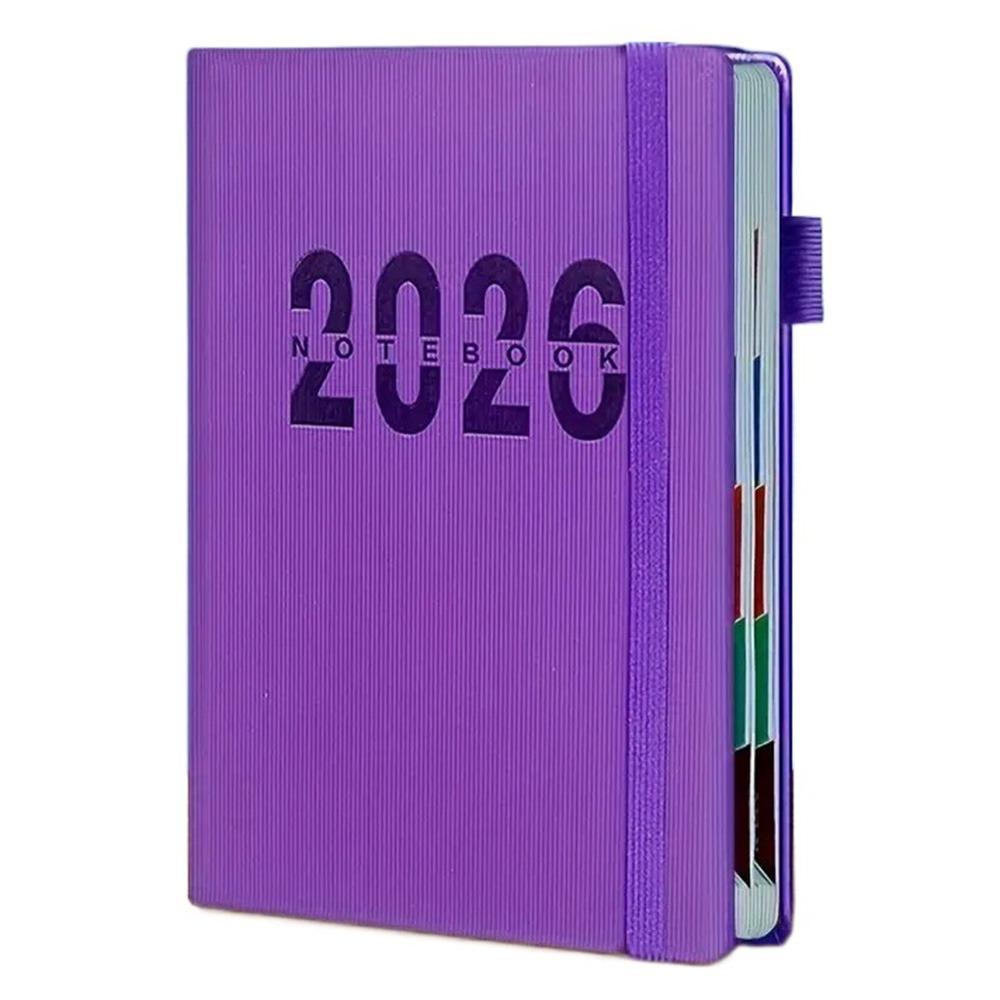 

Износостойкий блокнот-планировщик расписания на 2026 год, английский, 365 дней, блокнот для повышения эффективности, офисные принадлежности Purple Style A