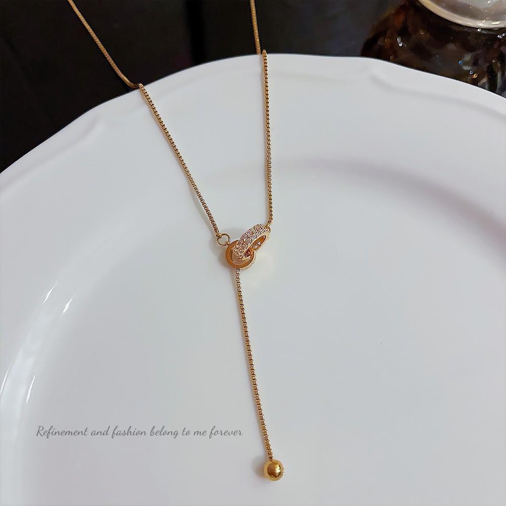 18K Gold Titanium Rhombus Clavicle Chain Necklace - Women’s Trendy Geometric Choker Pendant