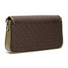 Michael Kors MK Bradshaw Woven Flap Vintage Chain Print Faux Leather Baguette Bag Women shoulder bag Olive-Green Brown 30S1S2BL1B390