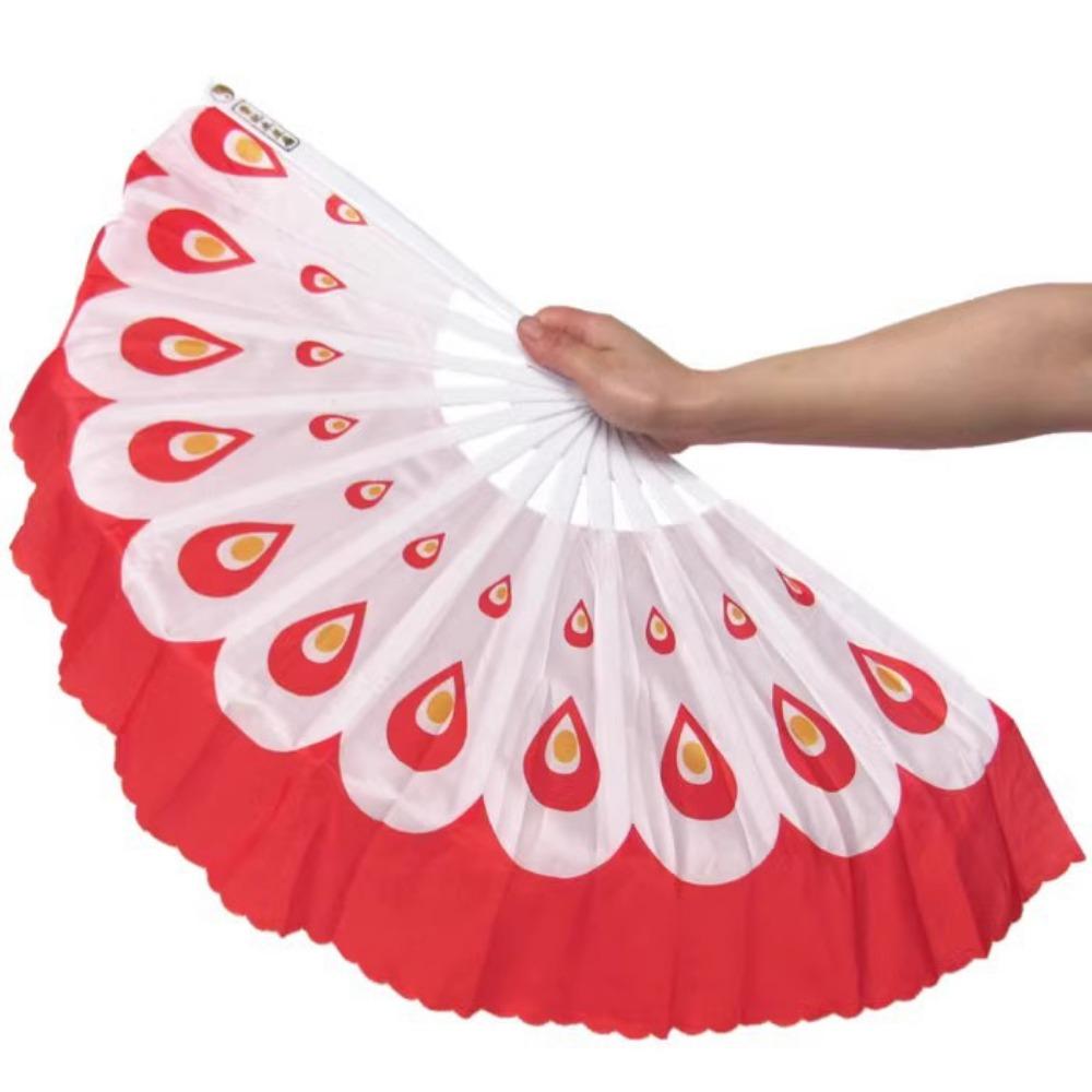 32.5cm Chinese Short Bellydance Fan Plastic Stick Hand Dye Adults Fan High Quality Dance Fan