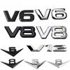 1 Stück 3D Metall Auto Dekoration Aufkleber Metall Selbstklebend V6 V8 V12 LKW Auto Abzeichen Emblem Aufkleber für Universelle Autos