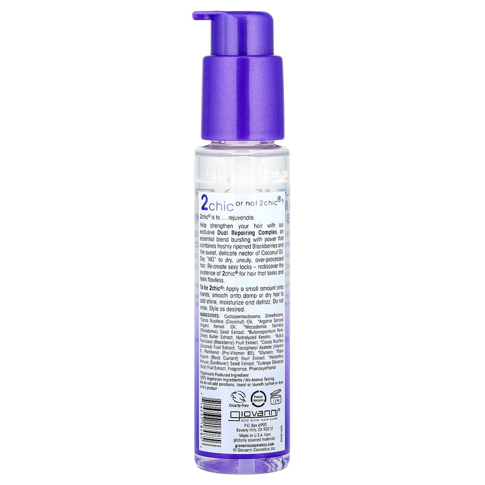 Giovanni 2chic Repairing Super Potion Hair Oil Serum with Blackberry + Coconut Oil, 81ml