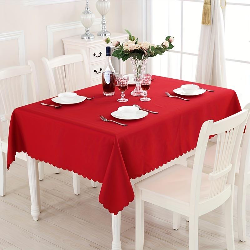 100% Polyester Tablecloth, Kitchen, Restaurant, Party, Holiday Table Decoration, Solid Color Tabletop Cover, Natural Fabric