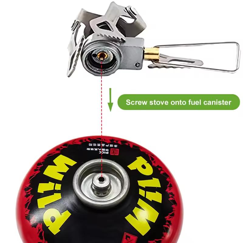 3000W Titanium Mini Camping Gas Burners One-Piece Pocket Stove Outdooor Hiking Folding Cooking Portable Furnace 4