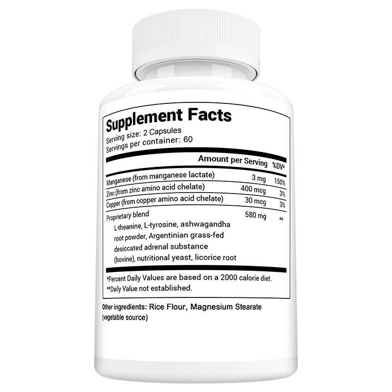 Kenofor Adrenal Support Supplement, with Ashwagandha, L-Theanine & Licorice, 120 Caps