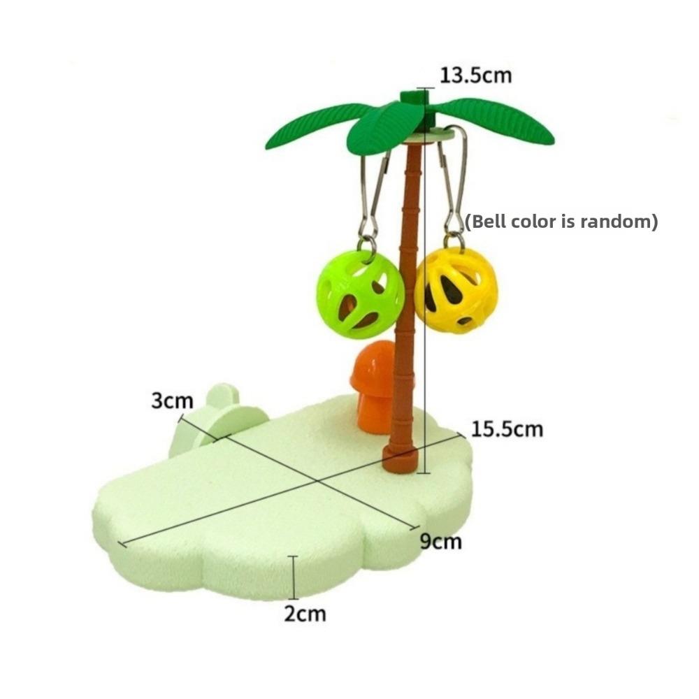 Budgie Cockatiel Bird Interactive Toy Bell Ball Cage Accessory New Bird Perch Platform Molar