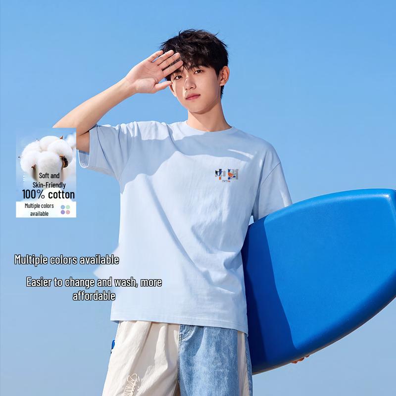 Xue Zhong Fei Men s National Trend Heavyweight Cotton T-shirt S