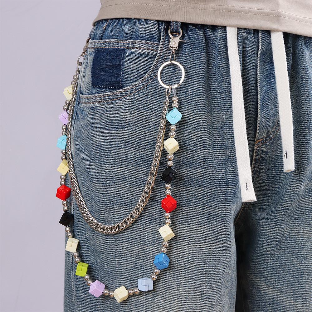 Hip Hop Double Layer Belt Chain For Men And Women With Metal Clips Fashion Jeans Accessory