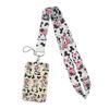 Cute Animal Panda Credential Holder  Keychain Lanyard For Keys ID Card Holder Cartoon Keyring Neck Straps Phone Rope