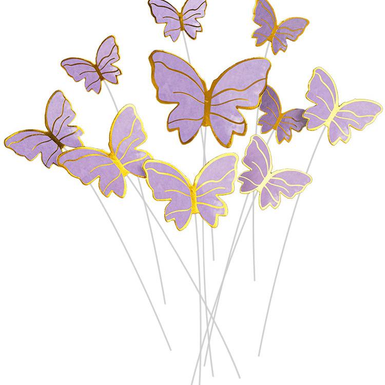 Toppere de tort fluturi roz cu margini aurii - Perfecte pentru sărbătorile de ziua de naștere ale prințeselor