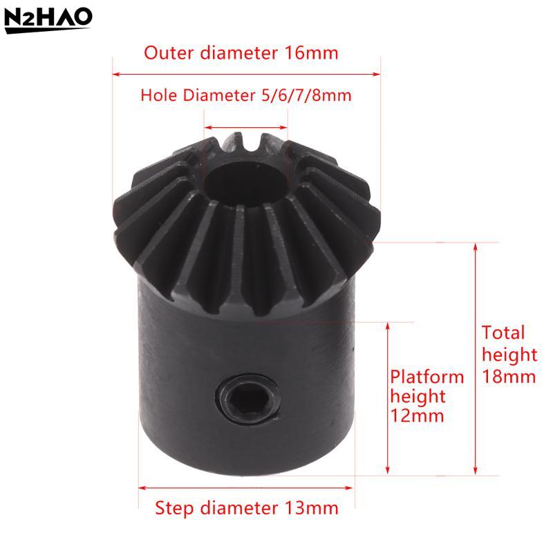 2Pcs 1M 15T Spiral Bevel Gear M1 Modulus 1:1 90 Degrees Differential Gear 8mm